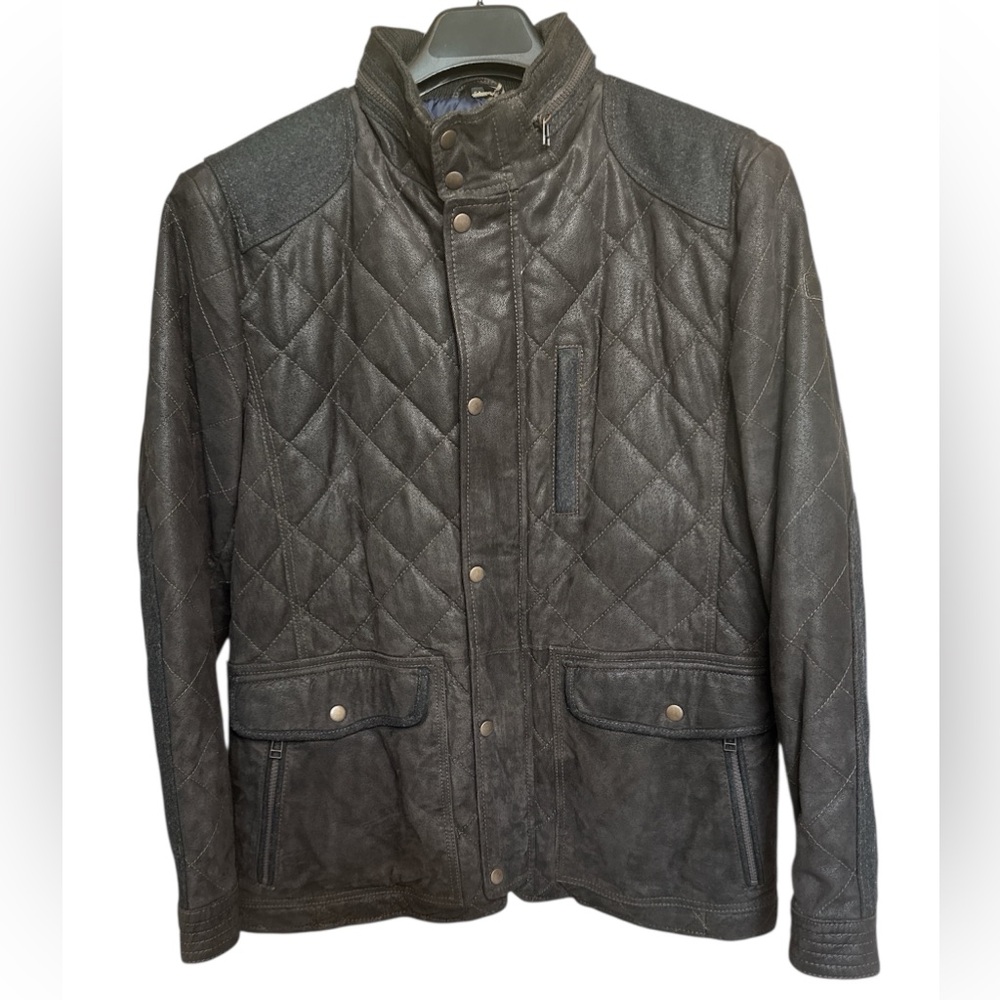 Kapraun Men's Quilted Leather Full Zip Jacket Dark Brown
Size - 54 BNWT